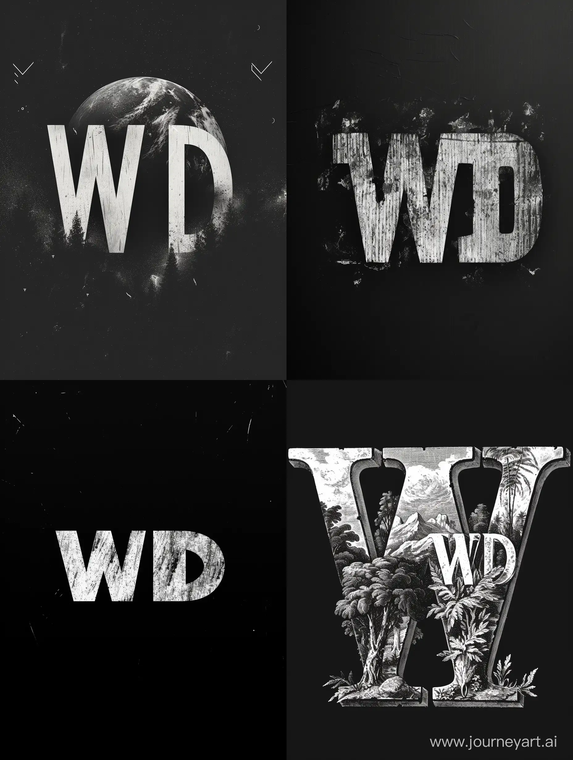 ,black as a background and white on letters and letter are WW
