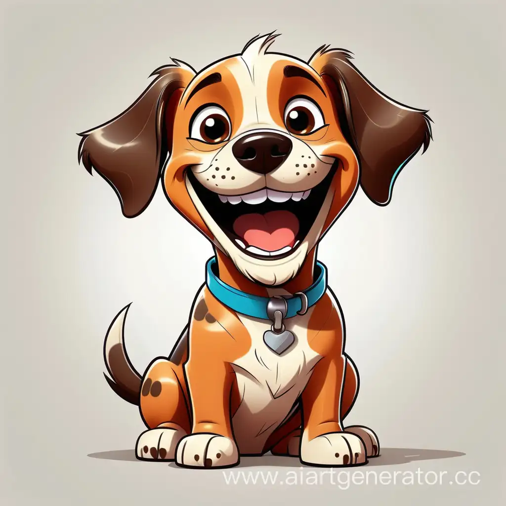 Draw a smiling colored cartoon dog for the logo unlined 