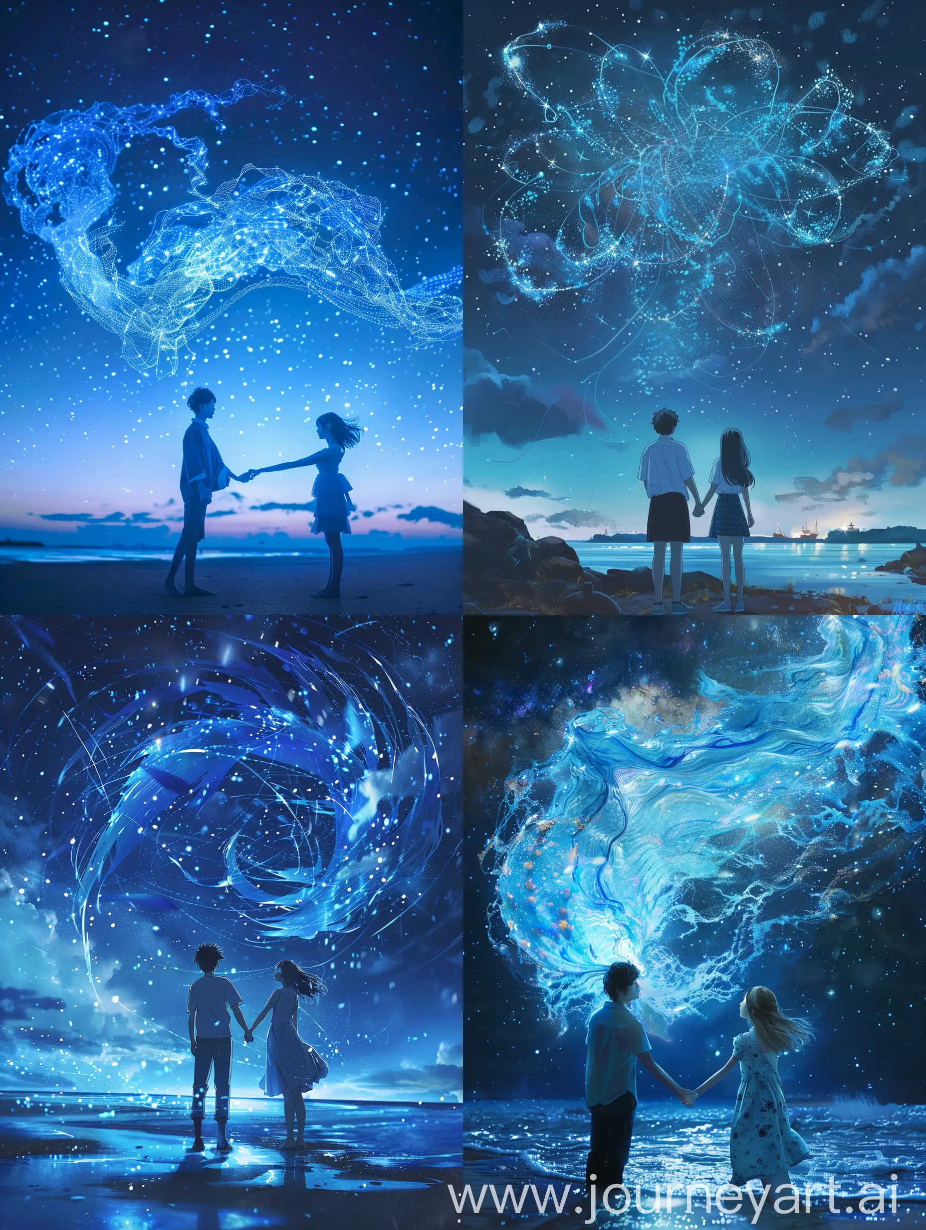 Rei, a marine biologist, meets Aoi, an artist inspired by the wind. They create a stunning wind-inspired installation together. Their friendship turns to love under the stars. Hand in hand, they watch their creation dance, promising forever.