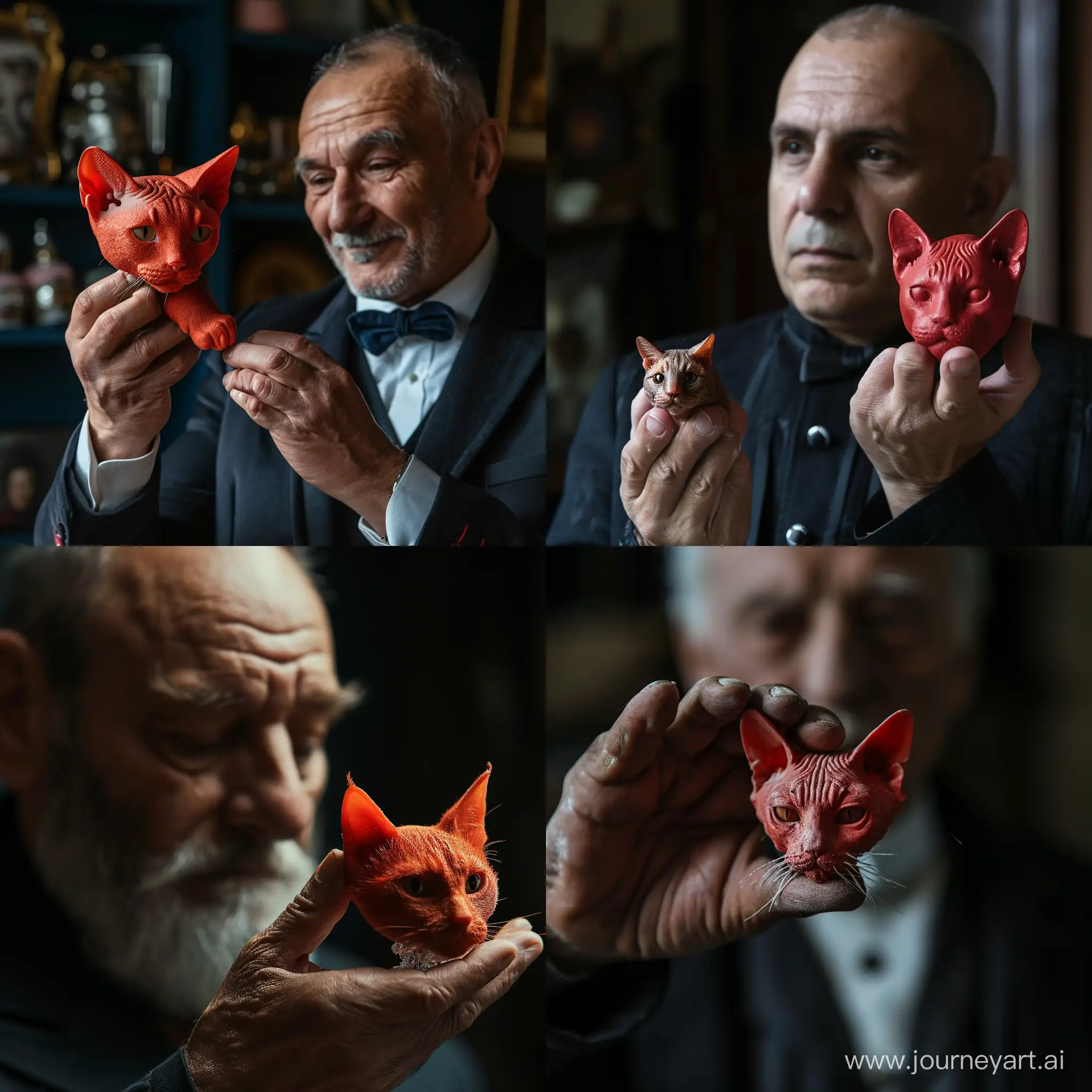 Mafia-Boss-with-Miniature-Red-Cat-Head