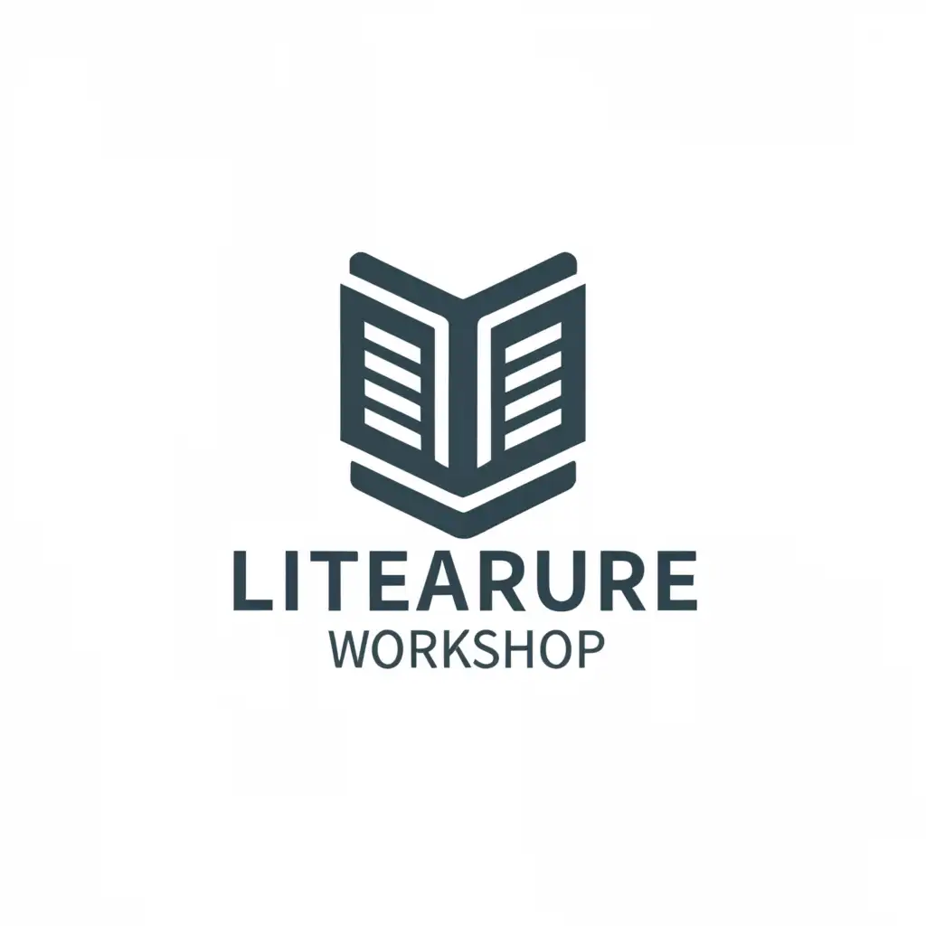 a logo design,with the text "LITERATURE WORKSHOP", main symbol:Book,Minimalistic,be used in Education industry,clear background