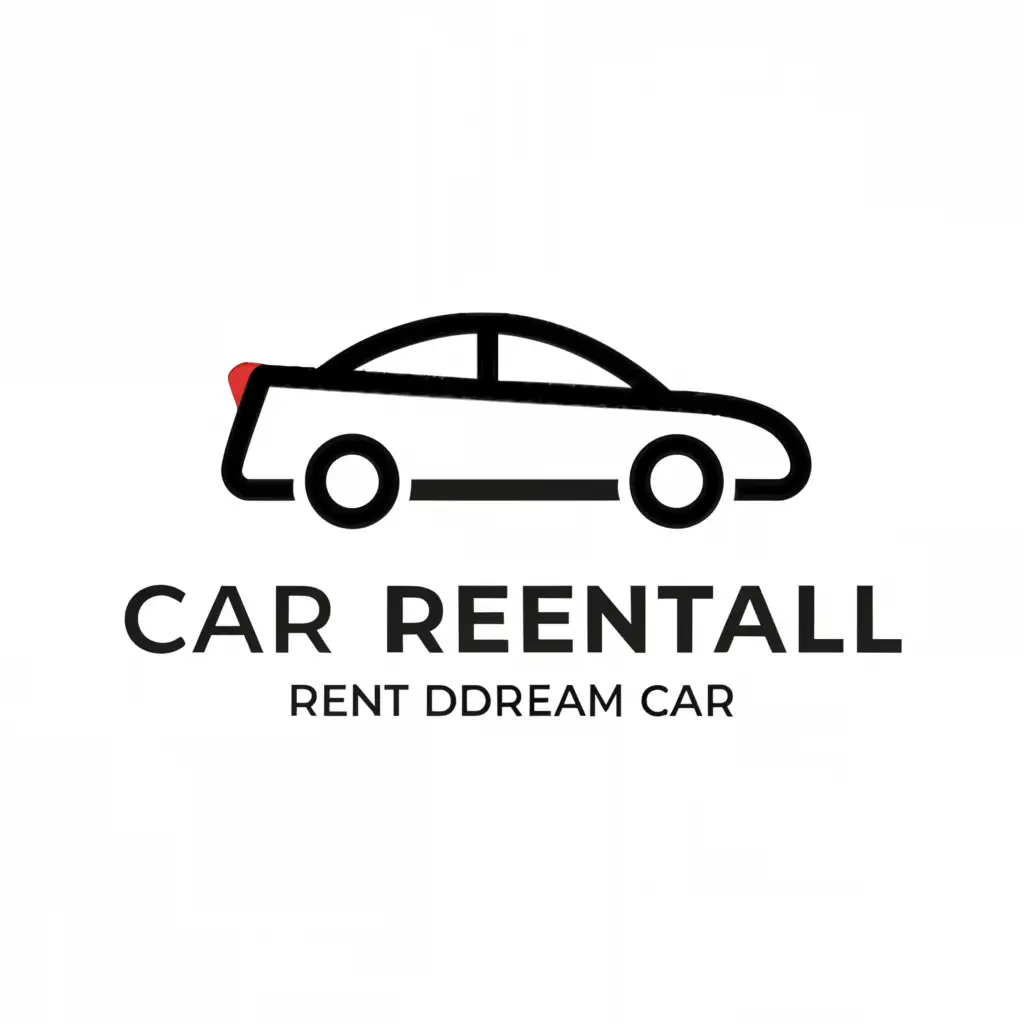 a logo design,with the text "Car rental", main symbol:car and inscription,Minimalistic,clear background