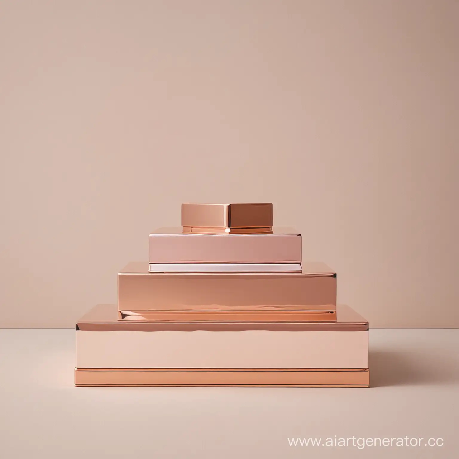 Rose-Gold-Podium-Displaying-Luxurious-Goods