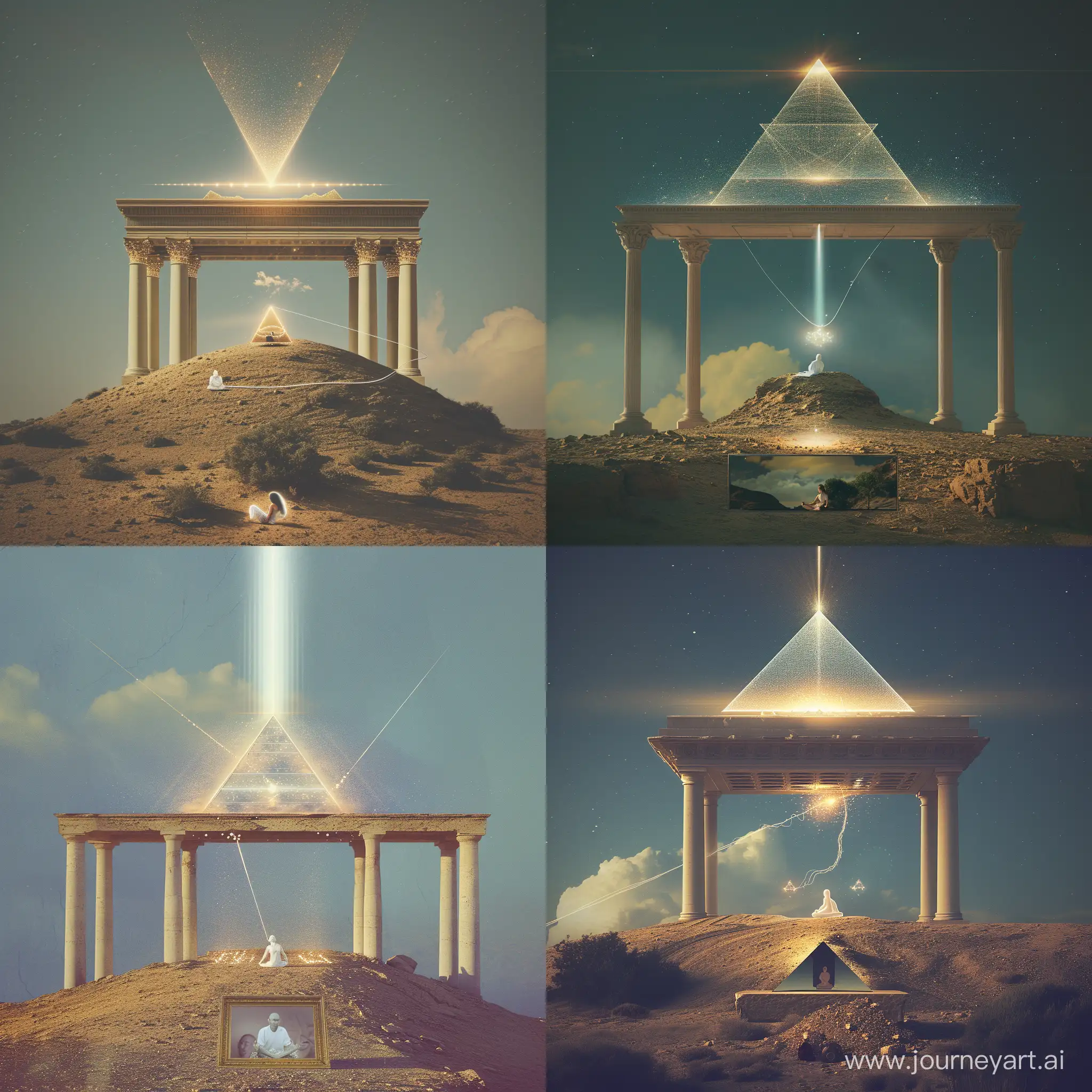 Mystical-Meditation-Person-in-White-Meditating-by-Pyramid-Structure