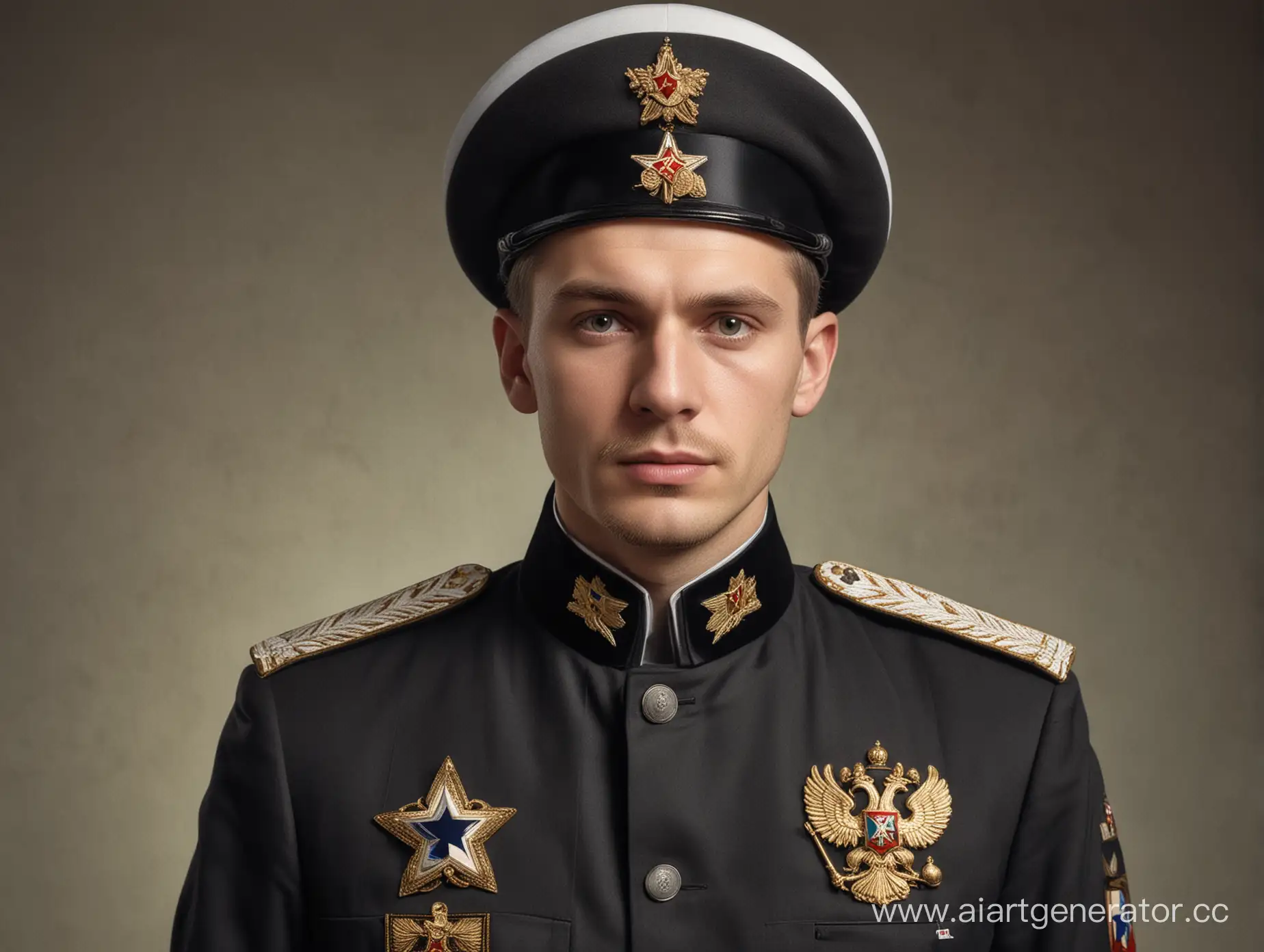 WWII-Soldier-in-SS-Uniform-with-Russian-Emblem