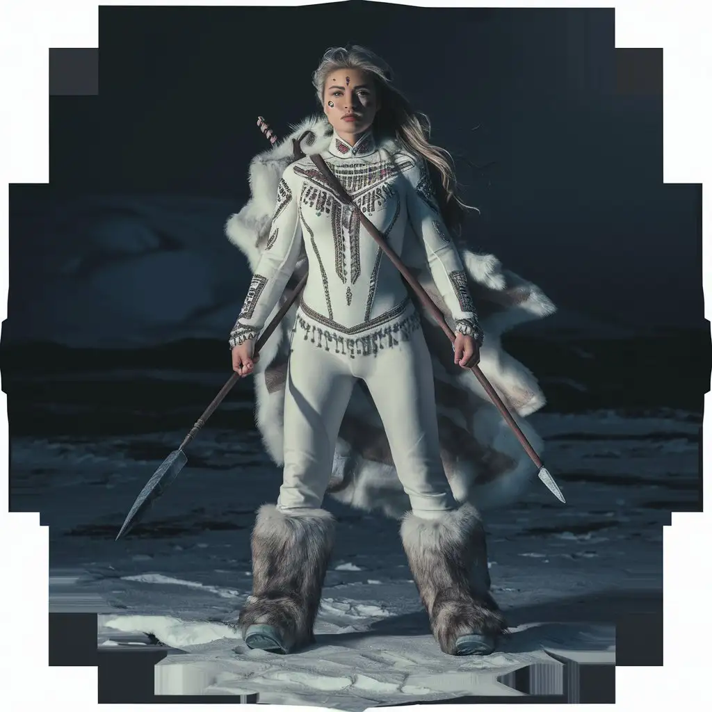 Eskimo warrior princess  full body furry boots