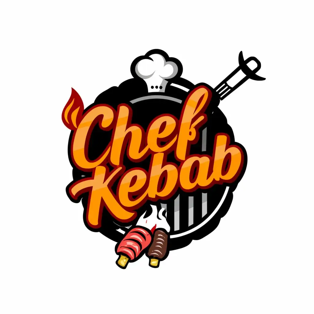a logo design,with the text "Chef kebab", main symbol:Barbecue,Moderate,clear background