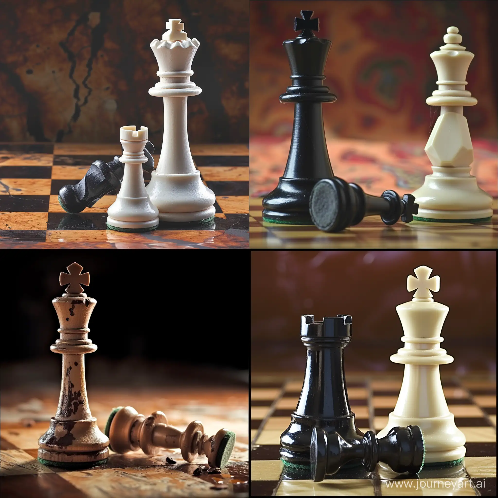 Strategic-Encounter-Chess-King-Confronts-Pawn-in-Intense-Battle