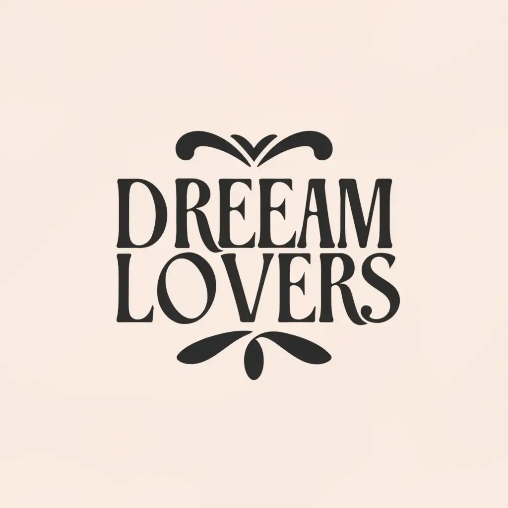 a logo design,with the text "dream lovers", main symbol:heart,Minimalistic,clear background