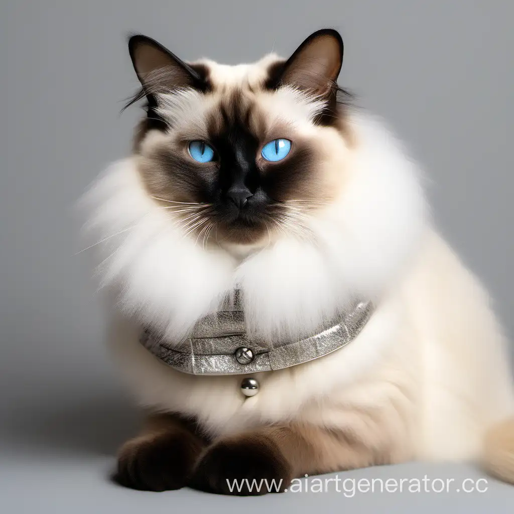 fluffy fashionable cat, Siamese cat