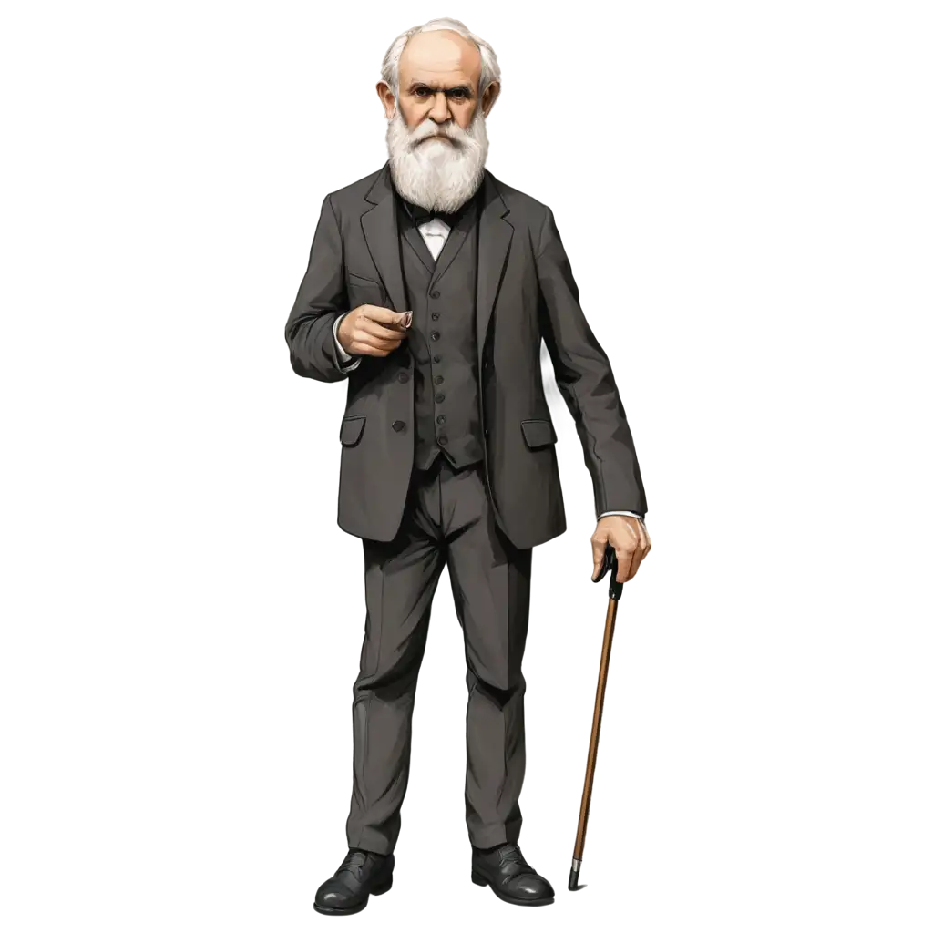 Charles-Darwin-Caricature-in-HighQuality-PNG-Format