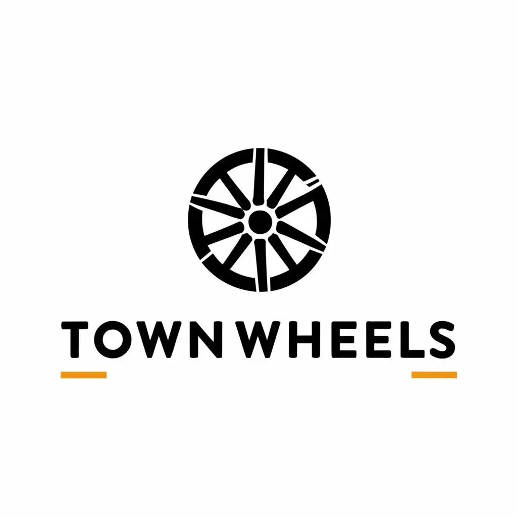 a logo design,with the text "TOWN WHEELS", main symbol:TOWN WHEELS,Moderate,clear background