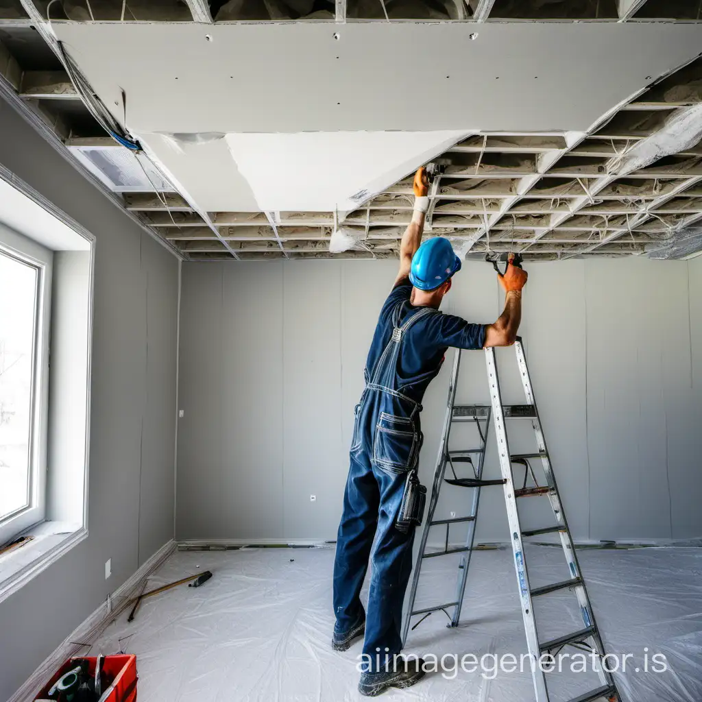 Skilled-Worker-Installing-Drywall-in-Construction-Site