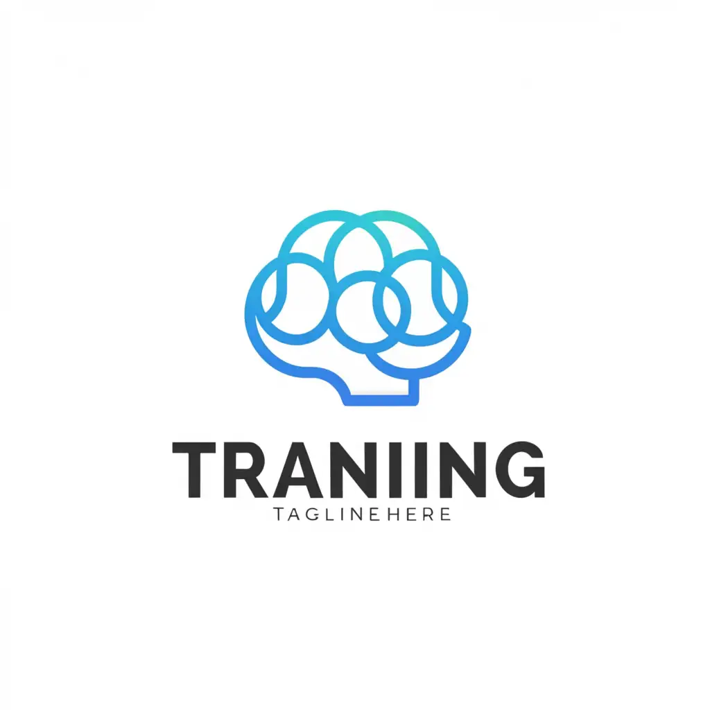 a logo design,with the text "Training", main symbol:brain,Minimalistic,clear background