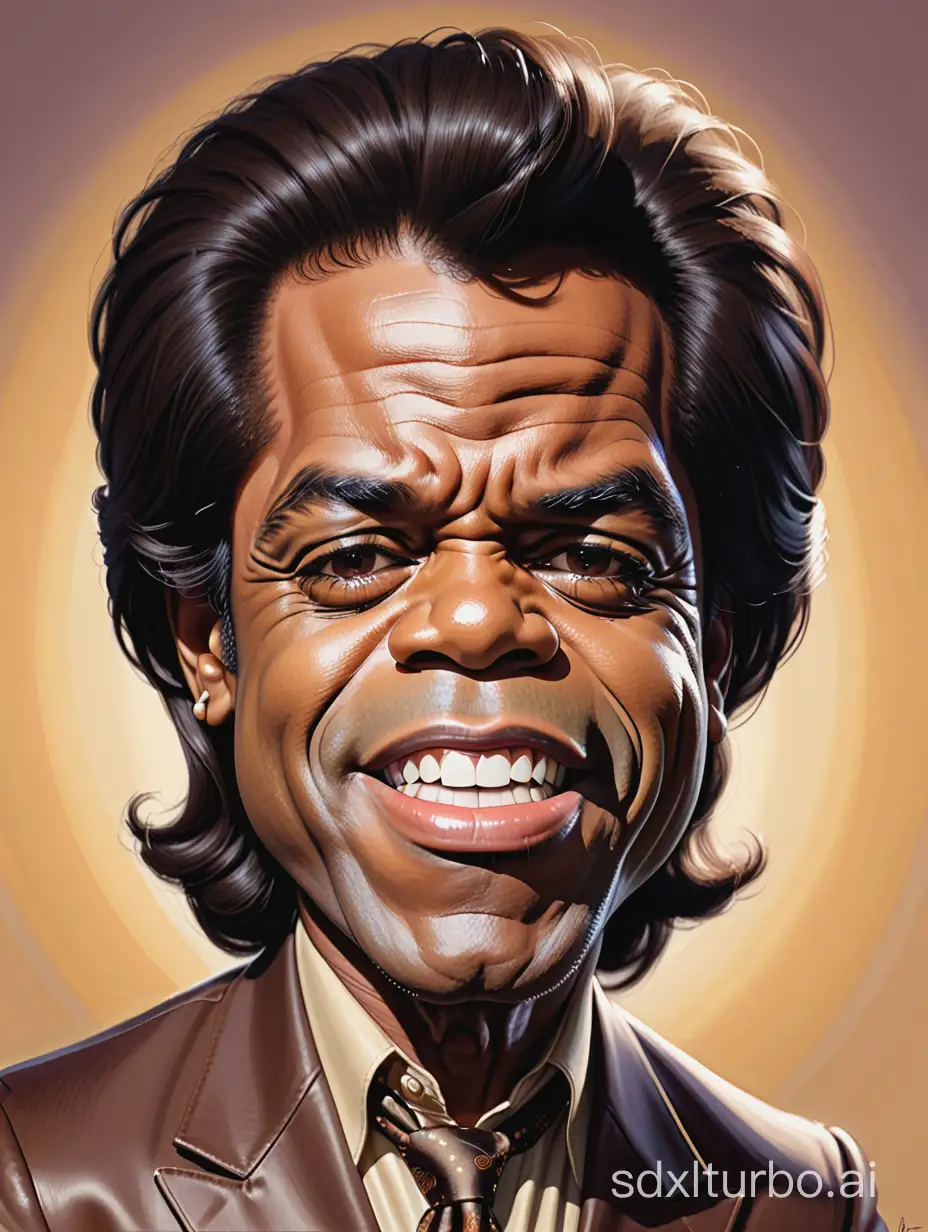 Dynamic-Caricature-Portrait-of-James-Brown-Performing-Live