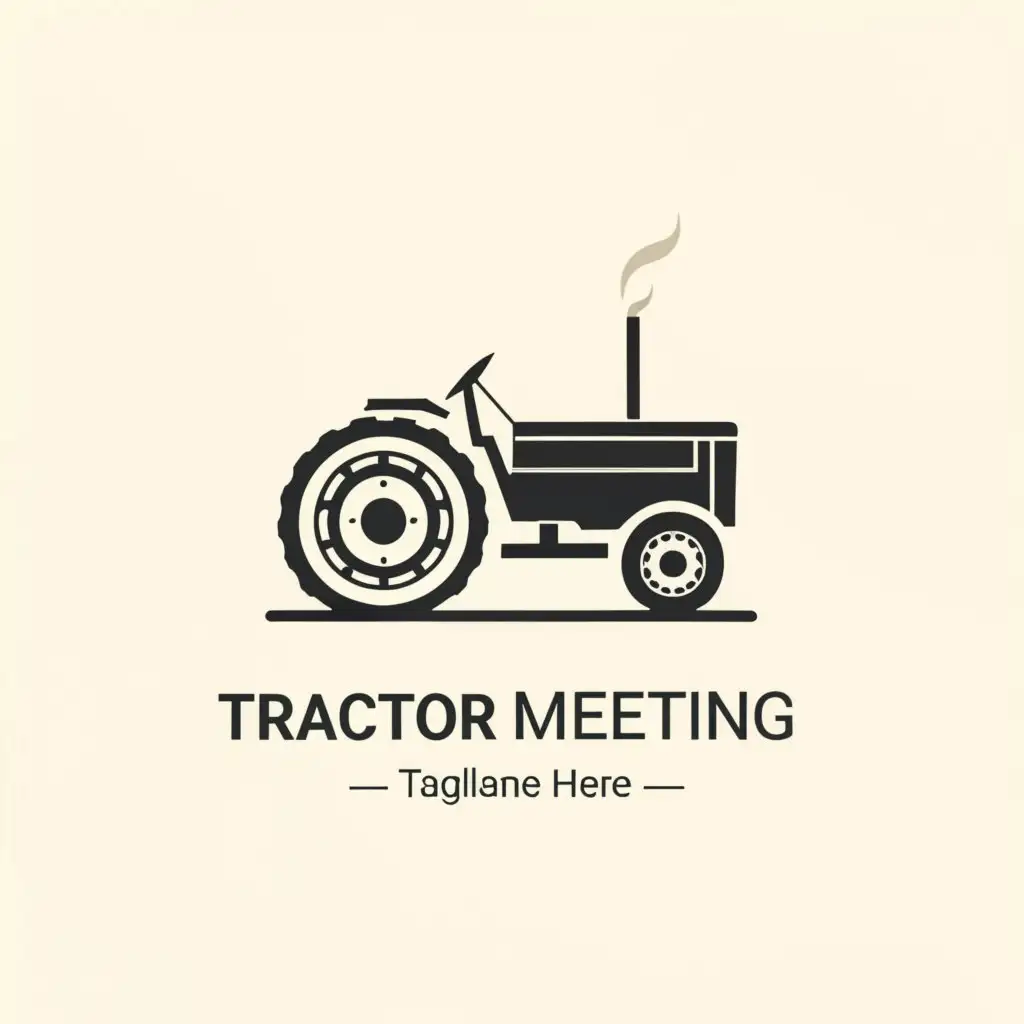 a logo design,with the text "Tractor meeting", main symbol:oldtimer tractor without roof,Minimalistic,clear background
