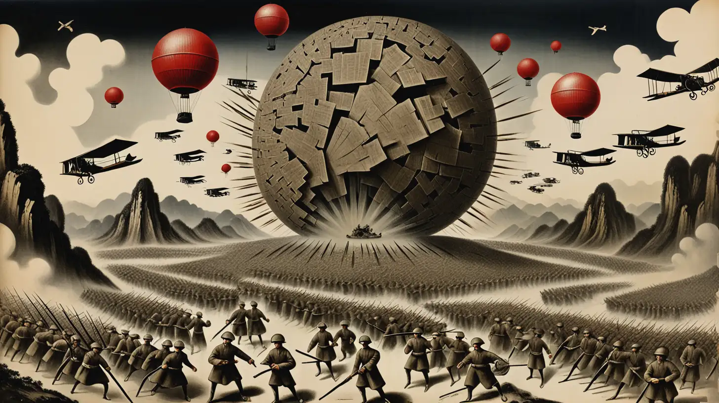 ZHANG BANG  BUM
GUERRE.. ANNO 1920. COLLAGE. SURREALISTIC STYLE