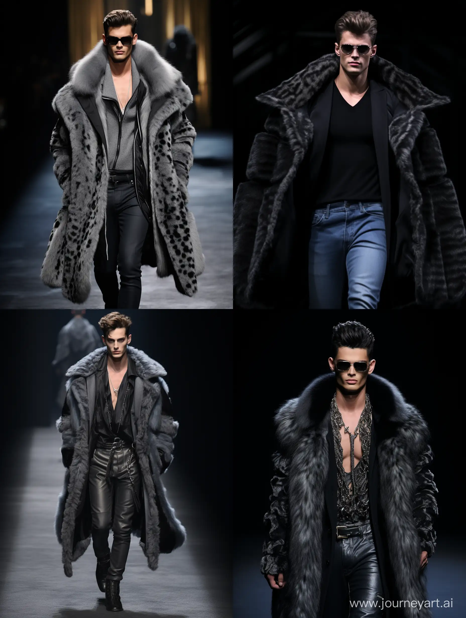 Fashionable-Male-Model-Showcasing-Handsome-Runway-Style-with-Vison-Mink-Jewelry