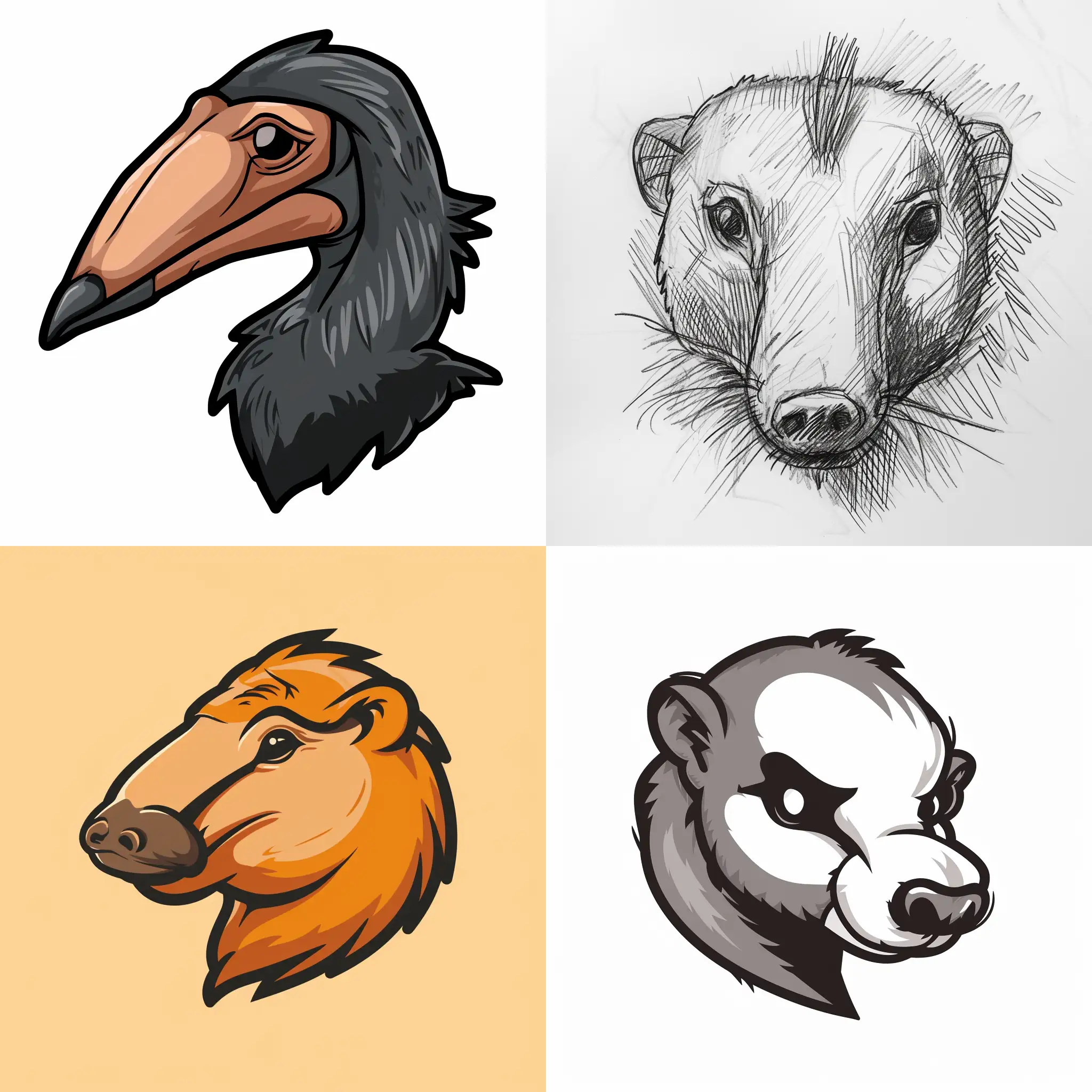 Charming-Anteater-Sketch-Logo-Design