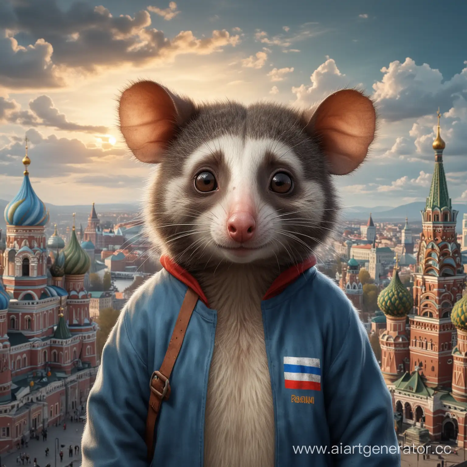 Аватарка Опоссума на фоне России