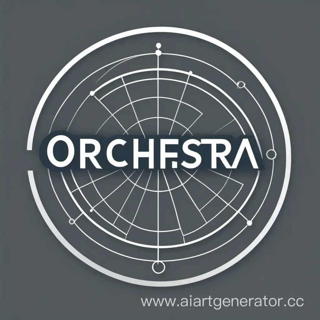 Orchestra-Software-Logo-Elegant-Harmony-of-Gray-and-White-Notes-in-Global-Circumference