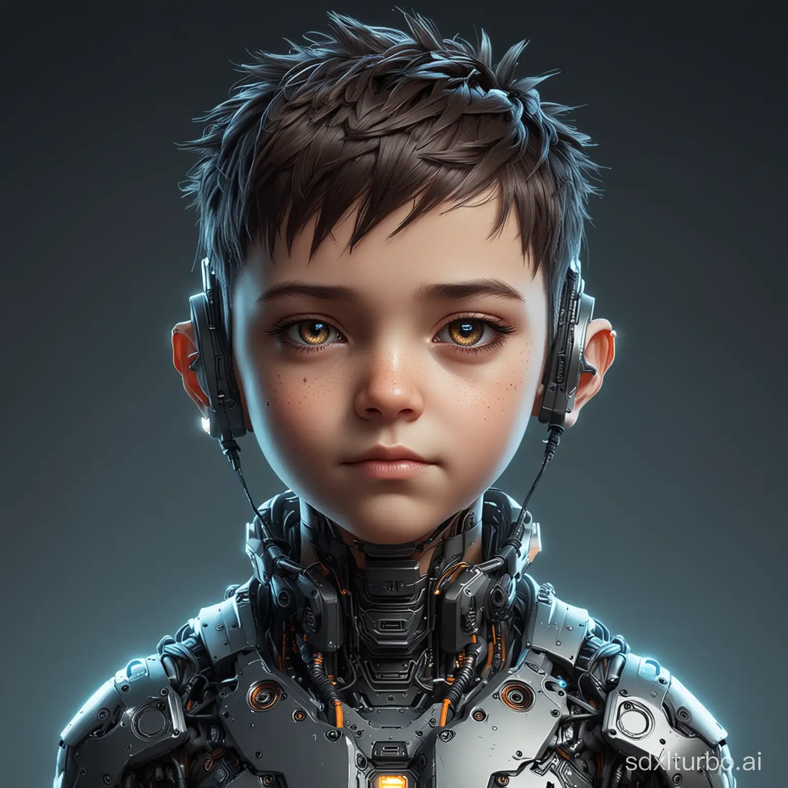 Little-Boy-with-Cyberpunk-Style-Robot-Avatar-in-HighQuality-Digital-Art