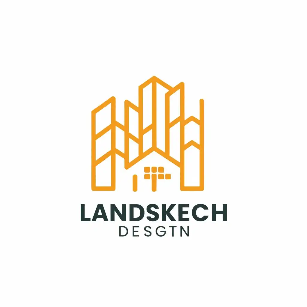 a logo design,with the text "Landsketch Design", main symbol:Land and Building,Moderate,be used in Construction industry,clear background