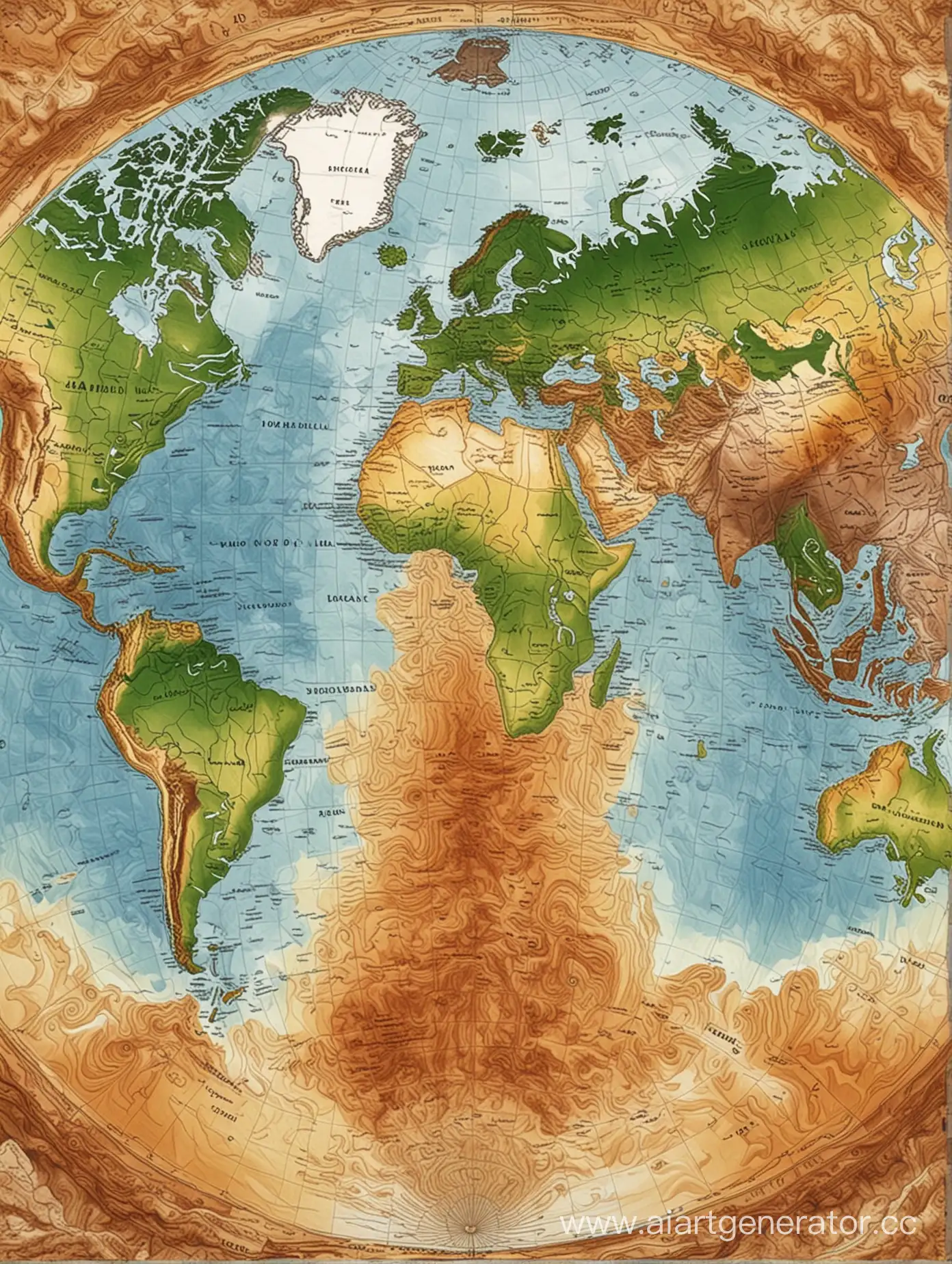 идеальная топографическая карта мира