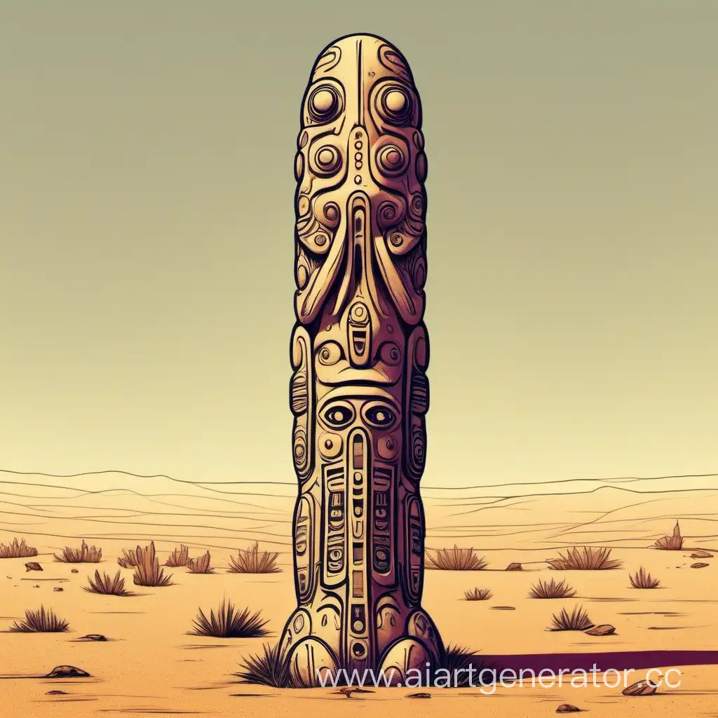 Primitive-Art-Phallus-Totem-Sculpture-in-Earthy-Tones