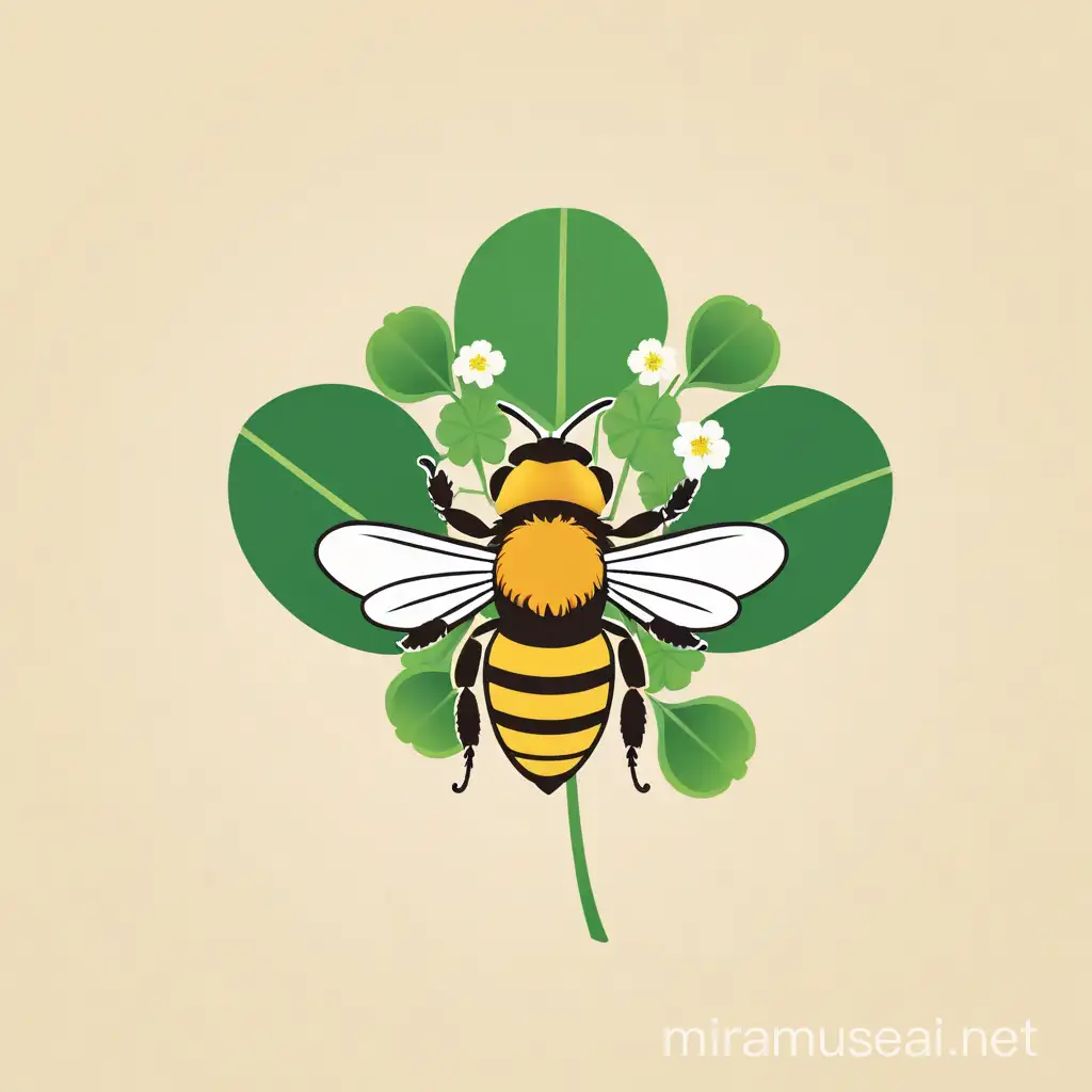 Honey bee resting on clover flower