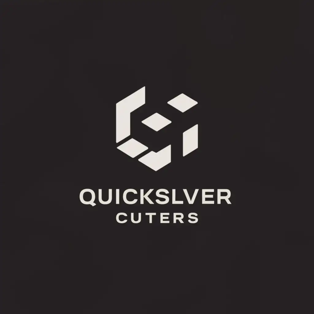 LOGO-Design-for-Quicksilver-Cutters-Cube-Symbol-with-Construction-Industry-Theme-and-Clear-Background