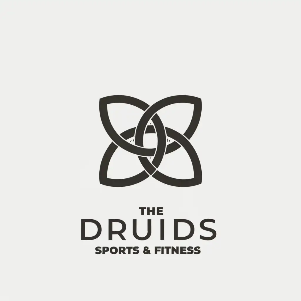 a logo design,with the text "Druids", main symbol:celtic knot, triquetra,Minimalistic,be used in Sports Fitness industry,clear background