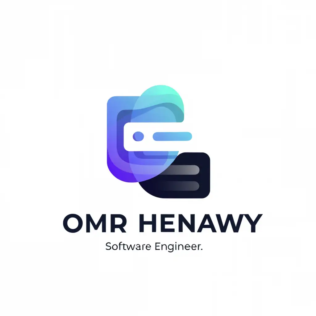 a logo design, with the text 'omar hefnawy', main symbol: I am software engineer I work as flutter developer, complex, to be used in Technology industry, black background