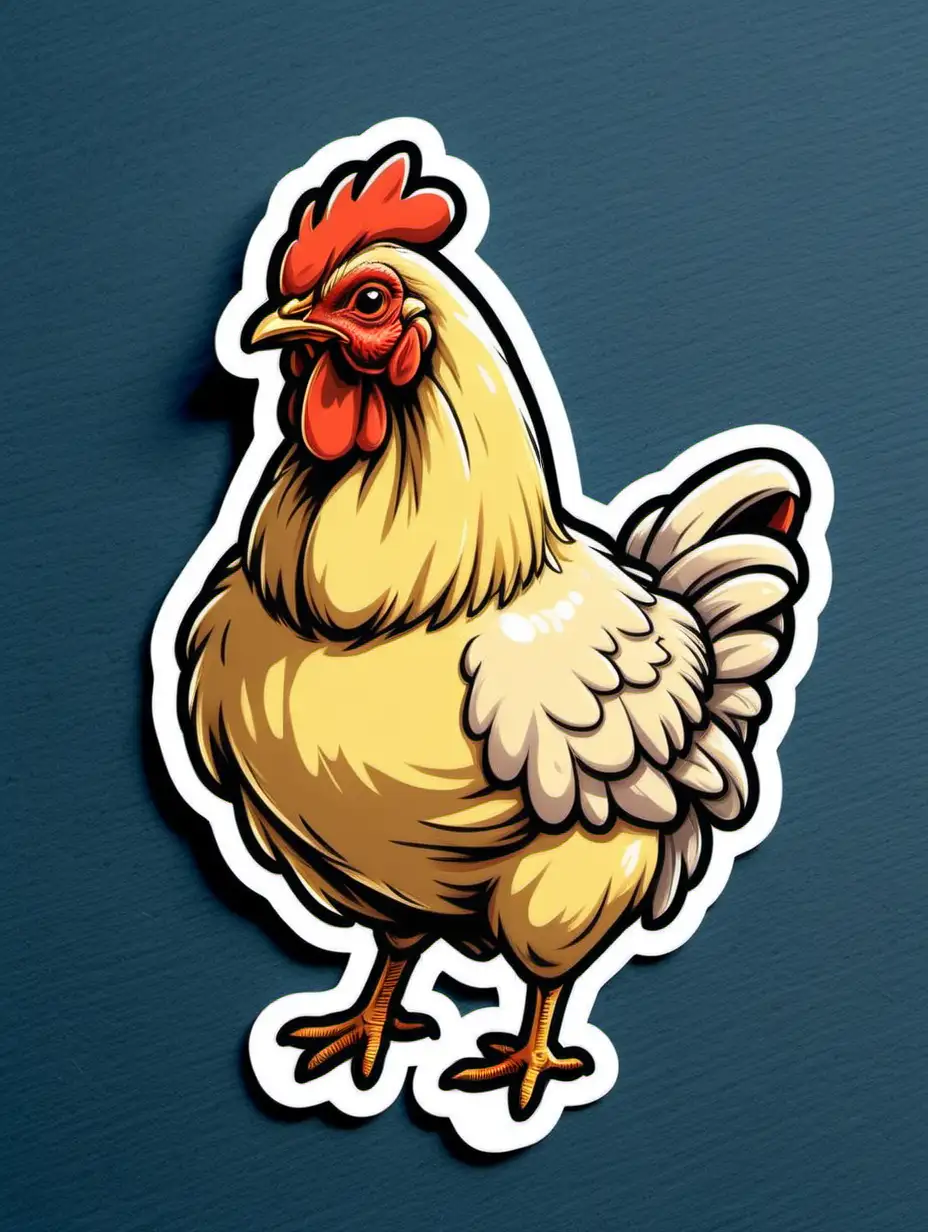 Adorable Chicken Sticker for Fun and Whimsy