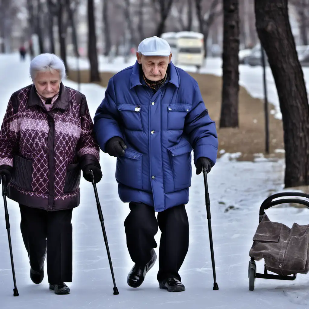 Active and Joyful Pensioners Enjoying Leisure Activities in Russia