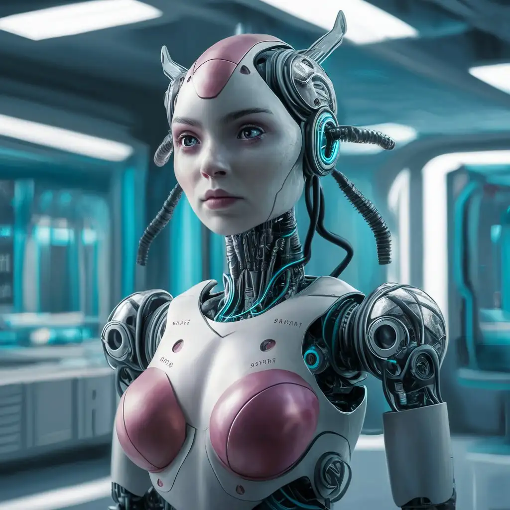 Advanced-AI-Feminine-Robotic-Creature-with-HumanLike-Features