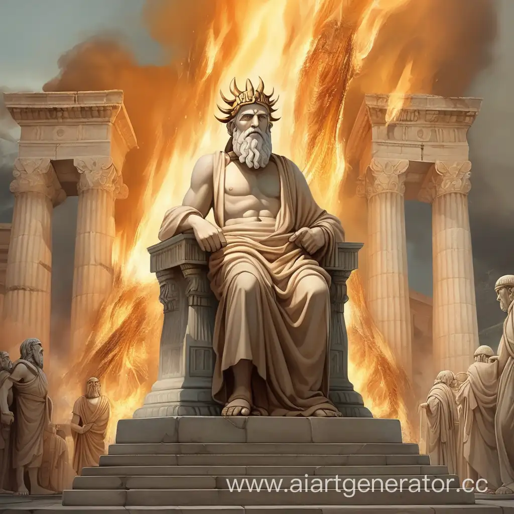 Ancient-Stoic-Deity-Overseeing-Burning-City