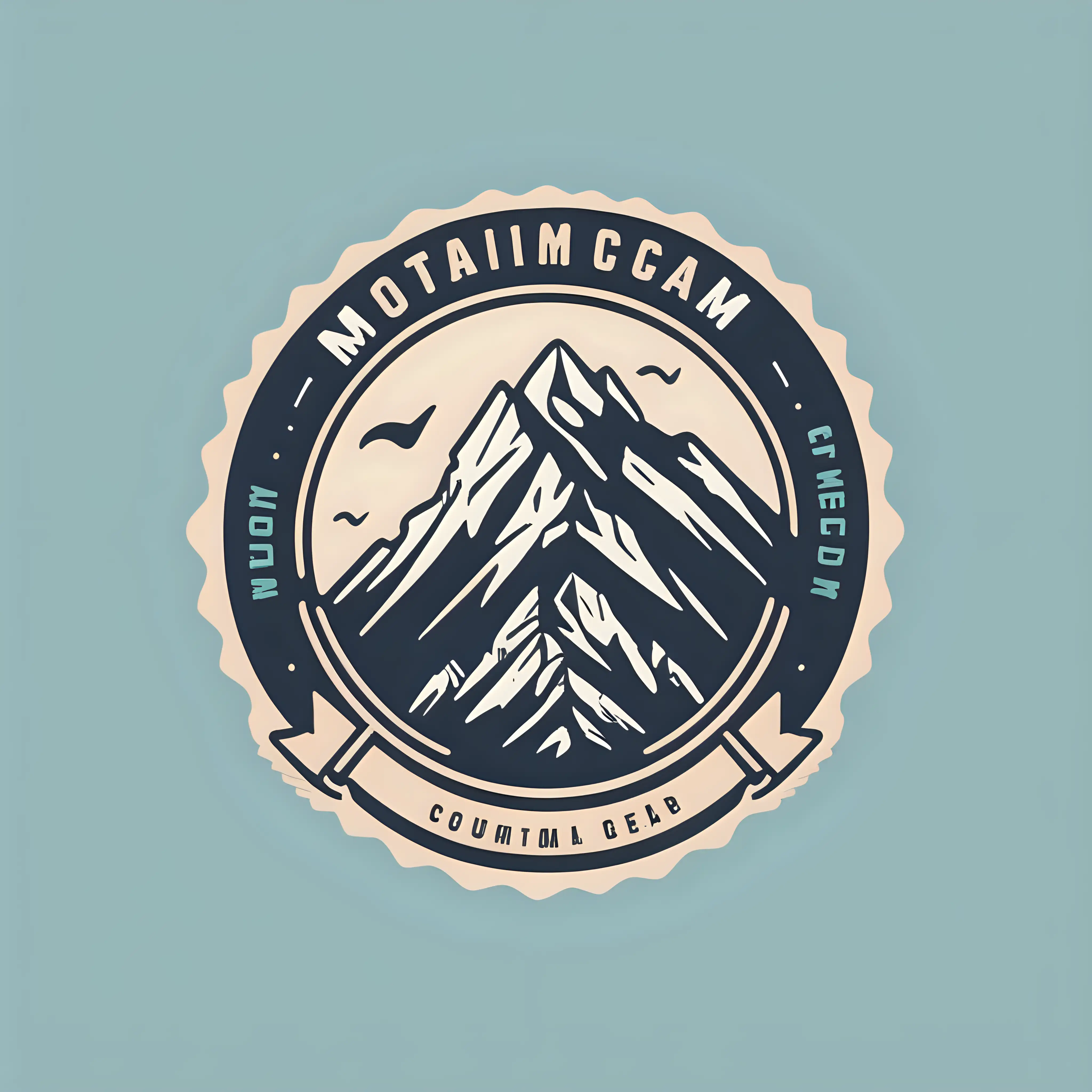 Adventurous Mother and Daughter Mountain Climbing Team Logo