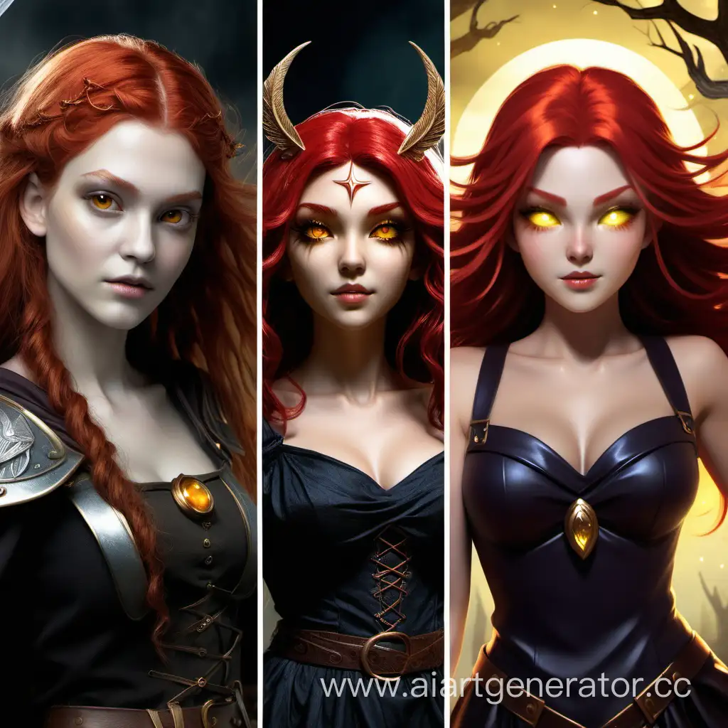 Enchanting-Trio-Witch-Valkyrie-and-Fairy-in-Vibrant-Imagery
