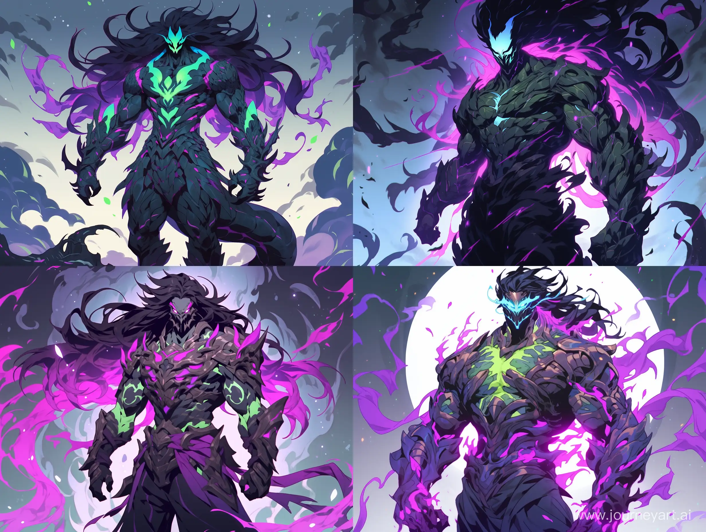 1purple dragon anthropomorphic humanized with muscles, glowing green pupils, attractive face, blue cold atmosphere, volumetric, rich and contrasting colors, OVOPACK art draw stylized --s 300 --niji 5
