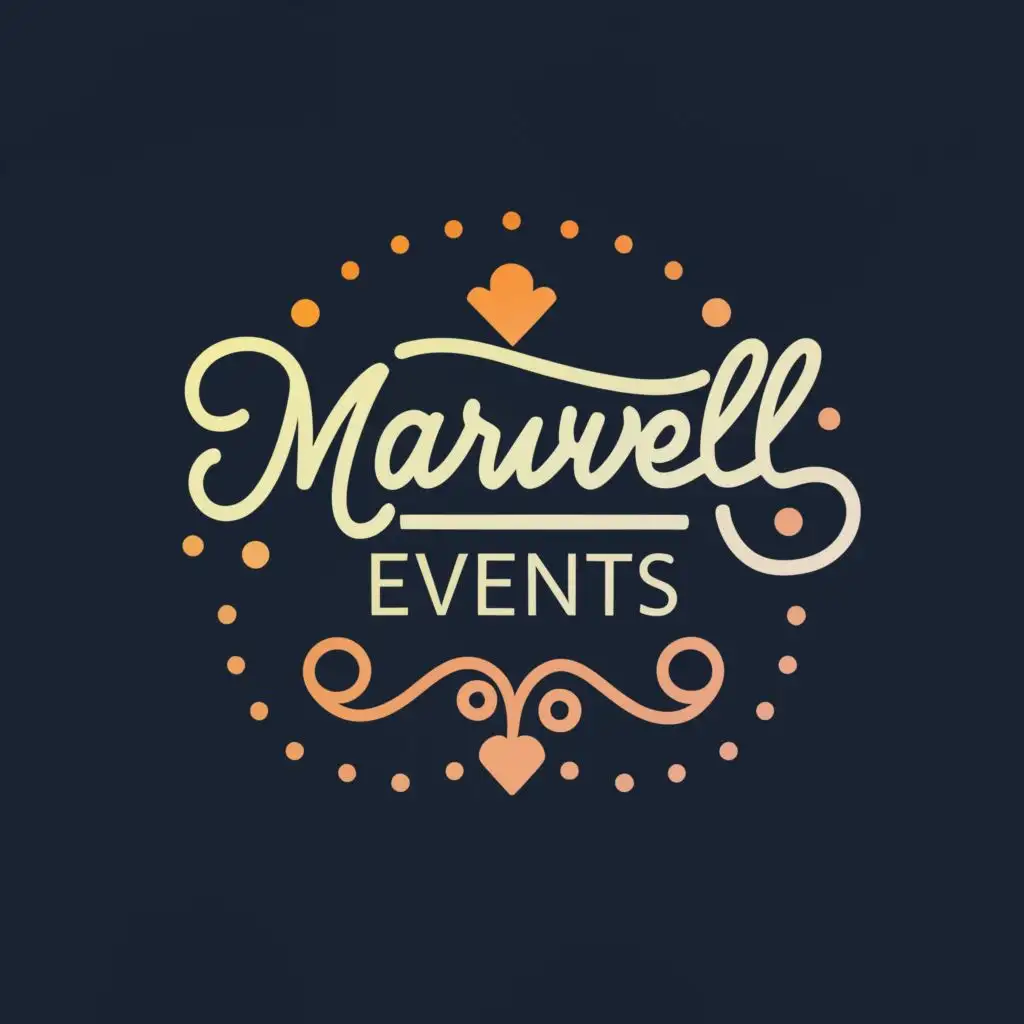 logo, Events and entertainments, with the text "Marvell Events", typography, be used in Entertainment industry