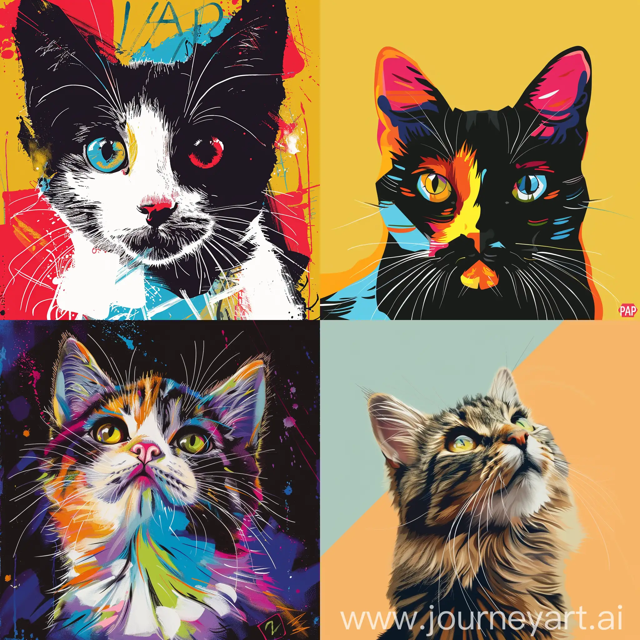 Colorful-WPAP-Style-Cat-Portrait