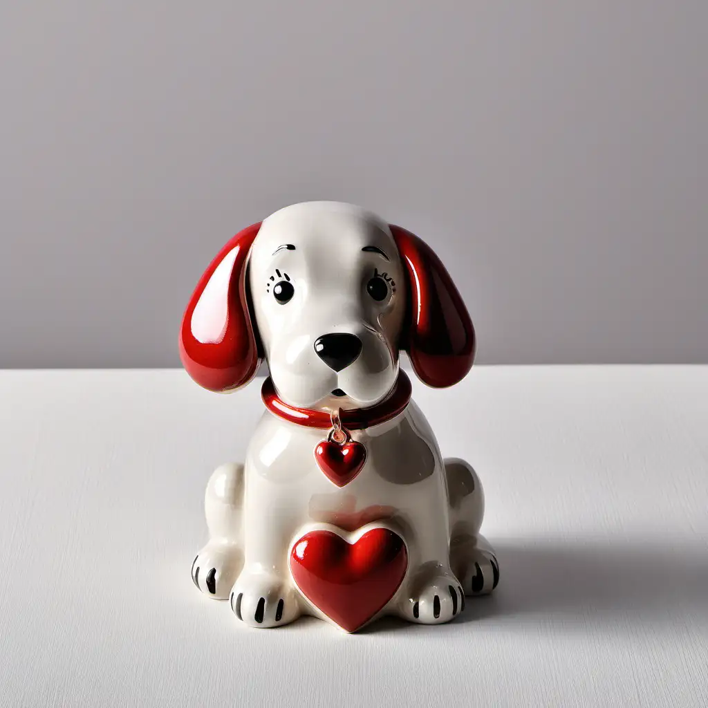 Charming Valentines Day Ceramics with a Playful Puppy