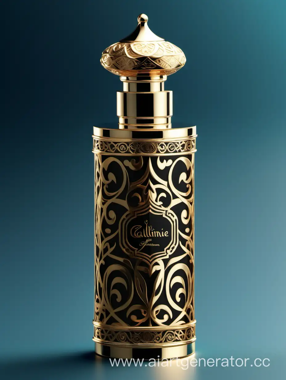 Luxury Perfume decorative with Arabic calligraphic ornamental long double height cap