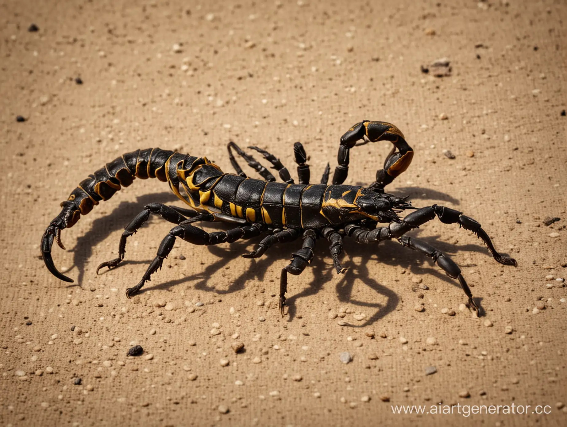 Vibrant-Scorpion-Silhouette-on-Desert-Sunset-Background