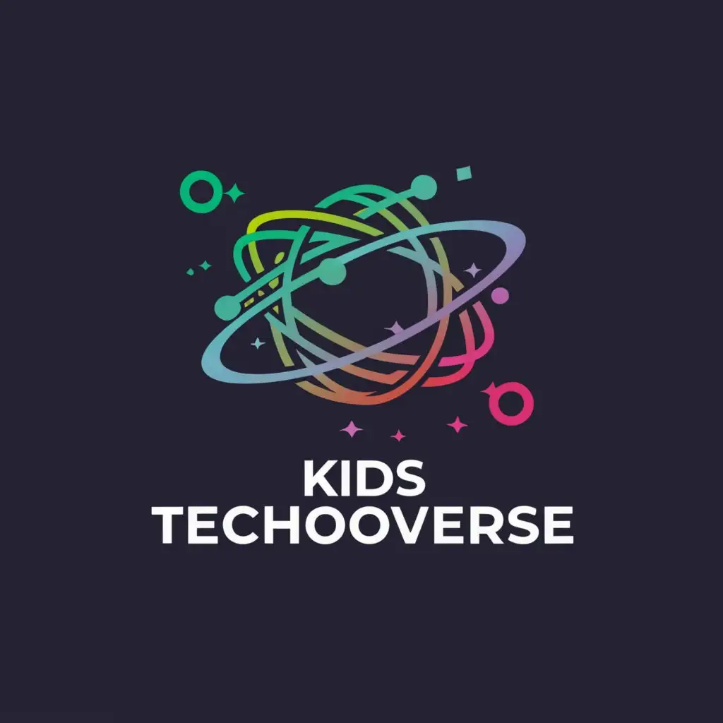 a logo design,with the text "kids Technoverse", main symbol:galaxy and programming ,,Minimalistic,be used in Technology industry,clear background