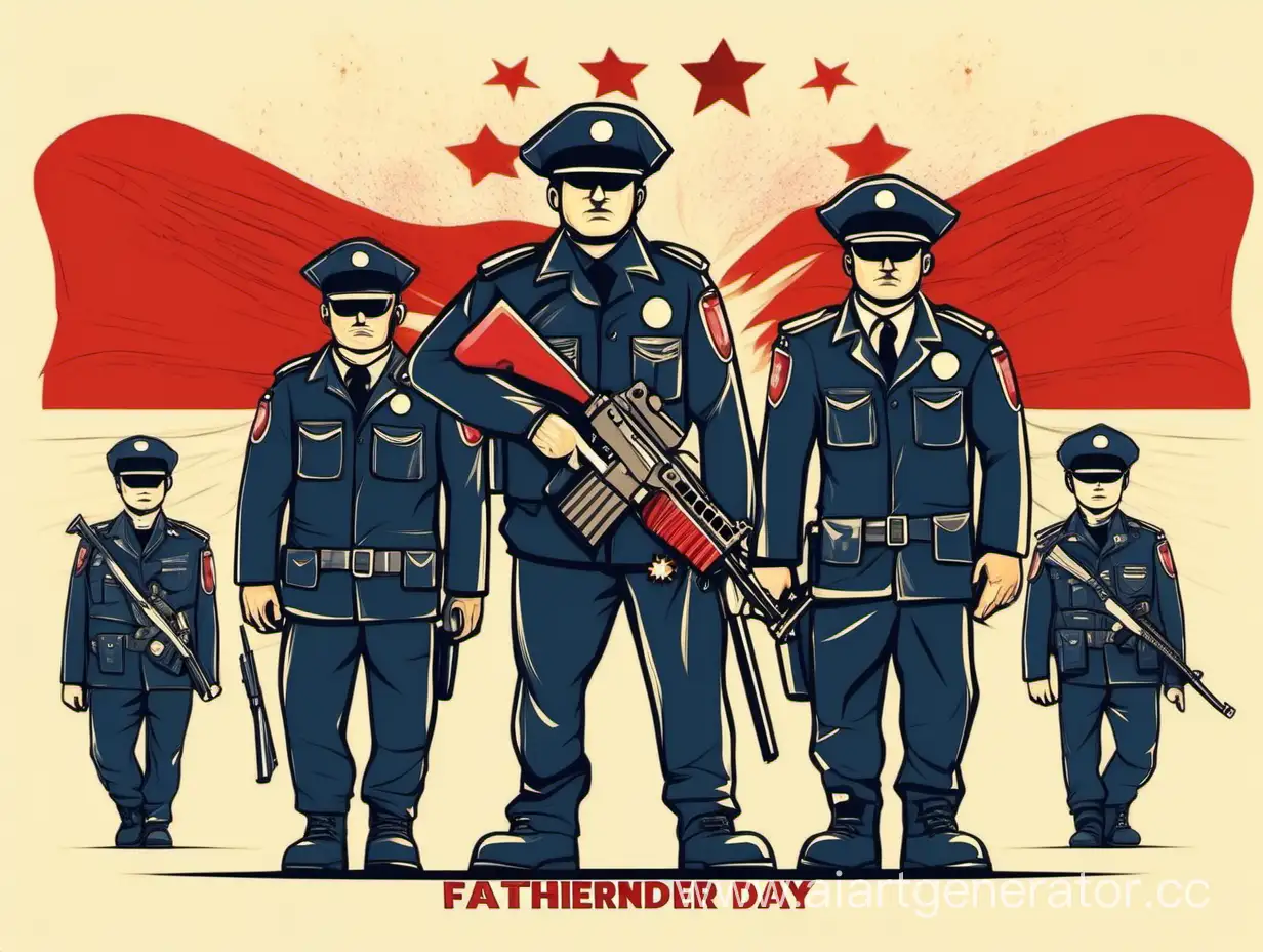 Cartoonish-February-23-Celebration-Police-and-Militia-Unite-for-Defender-of-the-Fatherland-Day