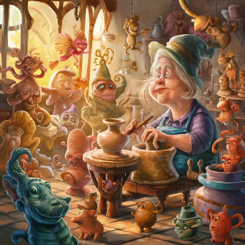 A magical potter’s studio where the clay sculptures come to life.
