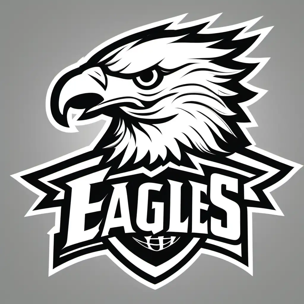 Eagles, Football, Black and white, Thick outline