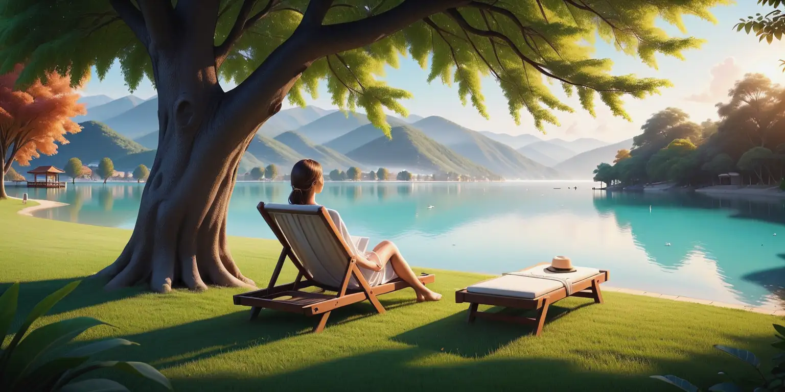 People Relaxing in a Serene Meadow Metaphor for Letting Go